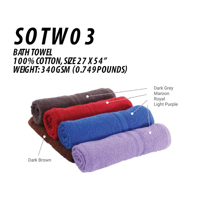 SOTWO 3 Quality Bath Towel Singapore Uno Apparel